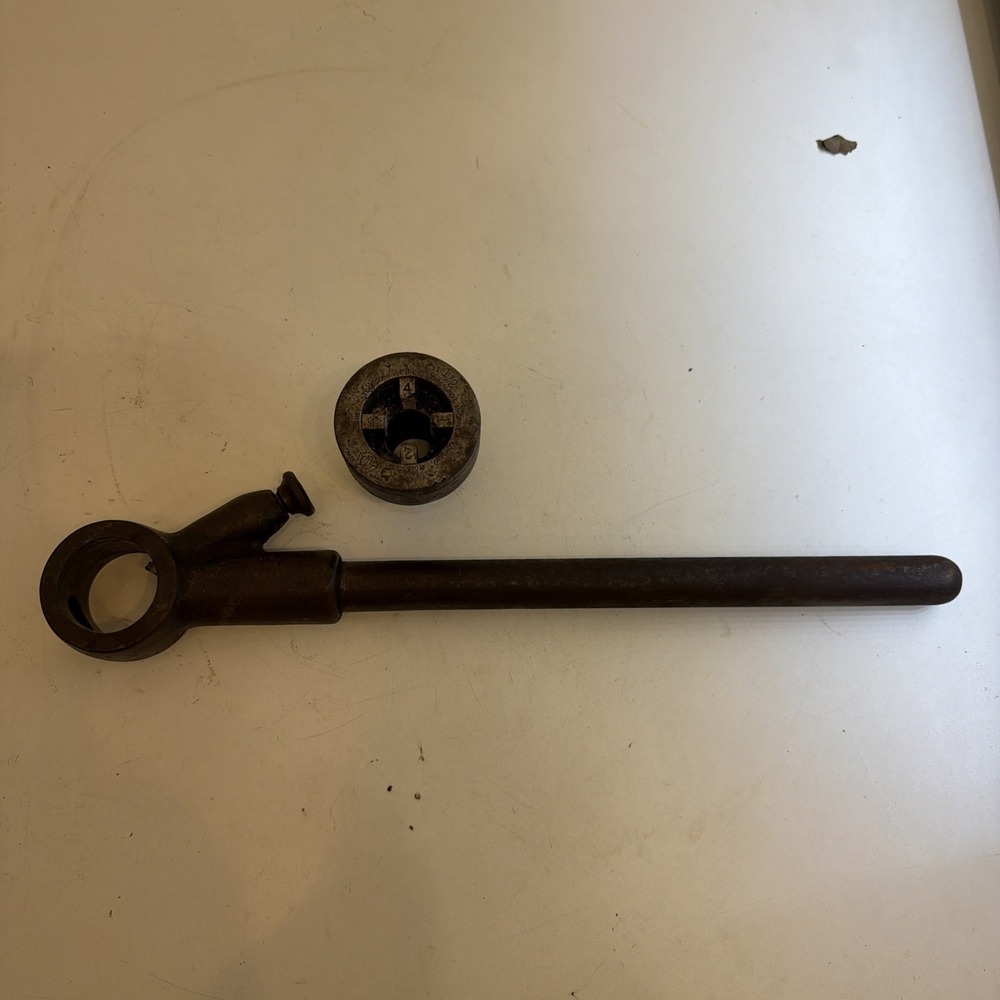 Vintage Toledo Pipe Threader Ratchet Head with 1/2" Die USA Pat Sep 21 1915